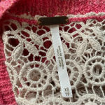 Free People Sweet Jane Strawberry Pink Crochet Sweater Size XS Photo 5