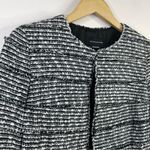 Doncaster Classic Preppy Short Black White Fringe Boucle Tweed Blazer Jacket 8 Photo 2