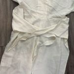 Free People  ‘Shining Sun’ Front Waist Tie Linen Blend V Neck Jumpsuit Small Photo 7