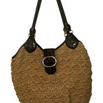 Brighton  Woven Hobo Bag‎ Crochet Purse Shoulder Bag Brown Black Accents Photo 0