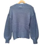 Princess Polly  Blue Peachyo Sweater Oversized Balloon Sleeves Sheer Knit S/M NWT Photo 2