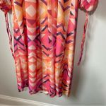 Never Fully Dressed Geometric MIDI Pink and Orange DRESS Size 4 Photo 7