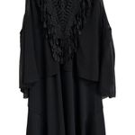 Kobi Halperin yoselin mini overlay fringe sleeveless dress size‎ Medium Black Photo 0