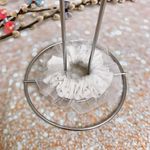 White And Silver Metallic Squares Studs Double Layered Tutu Scrunchie Photo 7