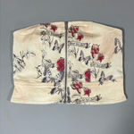 Tan Denim ‘Heartbreaker’ Floral Butterfly Zipper Photo 1