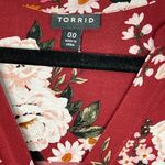 Torrid  Burgundy Floral Long Sleeve Blouse, Large Photo 8