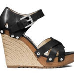 Michael Kors Somerly Platform Studded Leather Espadrille Wedge Sandal size 7 Photo 0