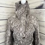 Platinum Utex Snakeskin Print Trench Rain Coat Tan Size M Photo 2