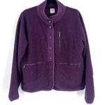 PINK - Victoria's Secret  Womens Sherpa Button-Up Sweatshirt Jacket Purple Sz Small Photo 1