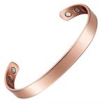 Ring and Bracelet Set Pure Copper Plain Magnetic Energy Cuff Ring Bracelet Set Photo 1
