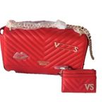 Victoria's Secret Victoria’s Secret Red Decorated Handbag With Card Holder Photo 0