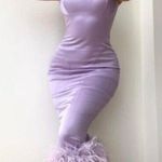 House Of CB  Helena Satin Trim Midi Dress in Orchid Size Small Photo 15