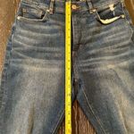 Loft THE KICK CROP Women's Size 27 Blue Distressed Cropped Flare Jeans Zip Fly Photo 3