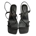 ON 34th Women's Square Open Toe Strappy Slingback Dress Sandals Black Size 9M Photo 2