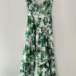 CARA CARA Green Delilah Tiered Floral Print Cutout Maxi Dress S White Photo 5