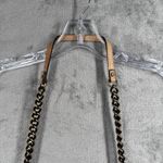 Maxon Collection Italian Blush Leather Foldover Clutch Chain Crossbody Bag Purse Tan Photo 5