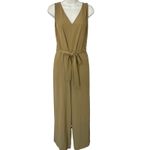 Everlane  Japanese GoWeave Essential Cropped Olive Green Wide Leg Jumpsuit size 6 Photo 1