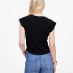 Madewell Green Embroidered Neck Side-Cinch Muscle Short Sleeve Top Size XS Photo 3