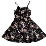 SheIn Women’s black floral dress spaghetti straps L tie front fl… Photo 3