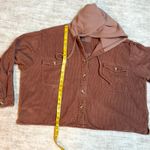 Lucky Brand Women’s XXL Blush Copper Corduroy Hoodie Jacket Shacket Hood Pockets Photo 5