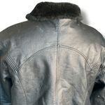 wilson's leather Vintage 90s  Black Faux Fur Lined Bomber Jacket Oversized Large Photo 11