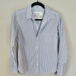 Frank & Eileen Navy Striped Casual Shirt Small Blue White Photo 2