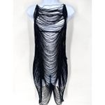 NWOT YANDY COLLECTION Black Fringe Mini Dress Size L Swim Coverup Lingerie Photo 2