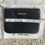 NWT GiGi New York Black Embossed Python Leather 4" x 6" Coin Purse Pouch Gold Photo 4