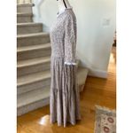 Vintage Purple Ditzy Floral Lace Scallop Collar Tiered Drop Waist Maxi Dress Size M Photo 5