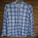 Maison Jules  XL Cobalt Glaze Blue Plaid Top Plus Photo 0
