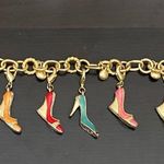 Vintage Unsigned Enamel Shoe Charm Bracelet Photo 6