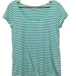 Liz Claiborne  pastel striped cap sleeve scoop neck small tee Photo 0