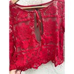 For Love & Lemons Red Floral Lace Long Sleeve Blouse Size Large Photo 9