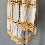 White and Gold Embroidered Women's Top with eyelets off the shoulder blouse cute Size 10 Photo 1