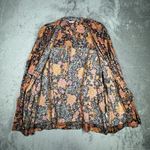 Free People  Kimono Women Small Black Orange Floral Topper Flower Hippie Bohemian Photo 3