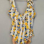 J.Crew Ruffle scoop-back one-piece in blossom stripe Photo 2