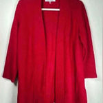 Kasper  Open Front Cardigan Sweater Red Cozy Wool Blend Women’s Size XS Photo 0