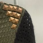 Buffalo David Bitton  Sweater Studded Shoulder Size Medium Grene Black V-Neck Photo 2