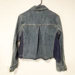 Free People Womens Size Small Lace Panel Denim Jean Jacket Photo 4