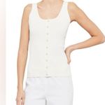 Theory  Button Up Tank Top ivory size small Photo 9
