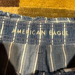 American Eagle Thin Paperbag Denim Stripe Tie Waist High Waisted Shorts Size 0 Photo 1