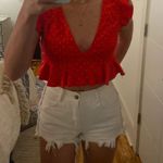 SheIn White Distressed Jean Shorts Photo 0