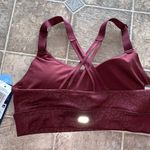 NEW Marika Padded Sports Bra Strappy, Adjustable, NWT Maroon Leopard Print Photo 2
