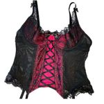 LOVEHONEY Lace Up Bustier Corset Black Size 2X Photo 0