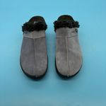Crocs Women's Mule Style Clogs Blue Suede Faux Fur Lined Slip-Ons Size 7 Photo 1