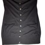 Guess Y2K Military Style Mock Neck Button Down Jacket Cardigan Black Medium Photo 2