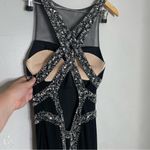 Rachel Allan Beaded Sequin Illusion‎ Prom Pageant Dress Black Size 10 Photo 6
