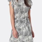 Joie  Anthea Linen Short Sleeve Dress Size Small Animal Print Photo 0