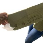 Topshop Collared Long Sleeve Olive Green Button Down Womens Shirt Size 0 Photo 5