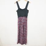 Natural Life  Sedona Jumpsuit Grey Plum Tulips Smocked Floral Photo 2